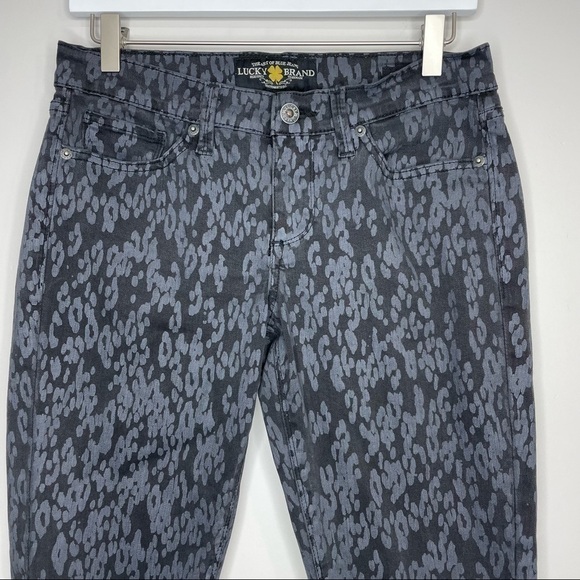 Lucky Brand Charlie Skinny Cheetah Print Jeans Size 28 - Picture 2 of 9
